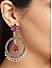 Pink Ruby Silver Plated Oxidised Floral Drop Earring