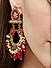 Pink Pearls Stones Gold Plated Chandbali Earring