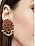 White Beads Pink Enamelled Gold Plated Textured Spherical Stud Earring