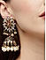 Maroon Kundan Pearls Gold Plated Enamelled Jhumka Earring