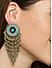 Blue Beads Ghungroo Silver Plated Oxidised Drop Earring