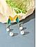 Toniq Green & Yellow floral pearl drop earrings for women 