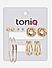 Toniq Gold Plated White pearl set of 6 earrings for women