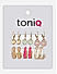 Toniq Floral Pink & white Set of 6 Hoop Earrings for women