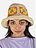 Women Beige Woven Straw Floral Summer Beach Hat