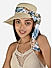 Women Papyrus Cream Floral printed Scarf  Summer Beach Hat