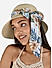 Women Papyrus Cream Floral printed Scarf  Summer Beach Hat