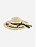 Women Beige Papyrus with Solid Black Scarf Summer Beach Hat