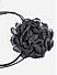 Toniq Fabric Black Flower long string adjustable choker necklace