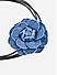 Toniq Fabric Blue Flower long string adjustable choker necklace