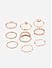 Toniq Set Of 9 Gold Trendy Ring Set For Women