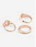 Toniq Set of 3 Gold Contemporary Cubic Zirconia Rings for Women