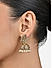 Fida Gold Plated Lakshmi Embossed Temple Jhumka Earring with Pearl For Women