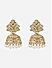 Fida Gold Plated Lakshmi Embossed Temple Jhumka Earring with Pearl For Women