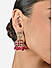 Fida Gold Plated Lakshmi Embossed FuschiaTemple Jhumka Earring  For Women