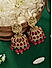 Fida Gold Plated Lakshmi Embossed FuschiaTemple Jhumka Earring  For Women