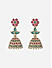 Fida Gold Plated Red & Gren Floral Temple Jhumka Earring  For Women