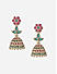 Fida Gold Plated Red & Gren Floral Temple Jhumka Earring  For Women