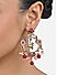 Fida Traditional Gold Plated Holy Cow Drop Earrings with Pink Beads For Women