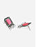 Fida Silver Plated Geometric Stud Earring With Pink & Green Stome For Women