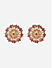 Fida Gold Plated Pink Stone Studded Over sized Floral Stud Earring For Women