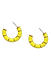 Yellow Crescent Shaped Half Hoop Earrings