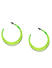 Green Crescent Shaped Half Hoop Earrings