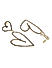 Black Stones Gold Plated Heart Drop Earring