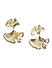Gold Plated Floral Contemporaray  Drop Earring