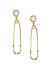 Gold-Toned Safety Pin Shaped Drop Earrings
