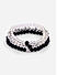 The Bro Code Set of 3 Black & White Elasticated Semi Precious Beaded Bracelet For Men