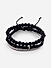 The Bro Code Set of 3 Black Elasticated Semi Precious Beaded Bracelet For Men