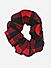 Set of 2 Red & Black Check Printed Scrunchies Rubber Band 