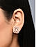 Toniq Luxurious Gold Plated American Diamond & Pink Stone Studded Geometric Stud Earring for Women