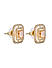 Toniq Luxurious Gold Plated American Diamond & Pink Stone Studded Geometric Stud Earring for Women