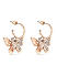Toniq Gold-Plated American Diamond Butterfly Organic Drop Earrings for Women