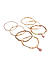 Toniq Gold Plated Peach beaded Set of 7 Elasticized Bracelet for Women
