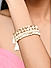 Toniq Gold Plated White Pearl beaded & Tassel Set of 5 Elasticized Bracelet for Women