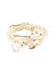 Toniq Gold Plated White Pearl beaded & Tassel Set of 5 Elasticized Bracelet for Women