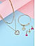BARBIE™ Limited Edition Pink  Layered Heart Charm Necklace and Multi Charms Bracelet Combo Set