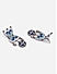 Ghungroo Navy Blue Enamelled Silver Plated Oxidised Geometric Drop Earring