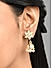 Peach Stones Gold Plated Floral Jhumka Earring
