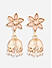 Peach Stones Gold Plated Floral Jhumka Earring