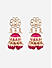Red Enamelled Pearls Kundan Gold Plated Floral Jhumka Earring
