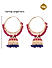 Pink Blue Beads Stones Gold Plated Jhumka Earring