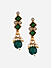Emerald Stones Gold Plated Geometric Jewellery Set