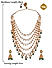 Green Pearls Beads Kundan Gold Plated Mutilayered Jewellery Set