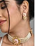 Fida Ethnic Indian Traditional Gold Plated white Pearl Beaded Layered Choker Necklace & Earrings Jewellery Set