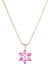 American Diamond Ruby Rose Gold Plated Floral Pendant Set