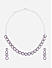 American Diamond Pink Blue Stones Silver Plated Spherical Jewellery Set
